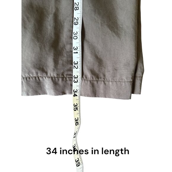 Amadi For Amour Vert Womens Wide-Leg Cropped Pants M Tencel Elastic Waist Brown - Picture 7 of 9